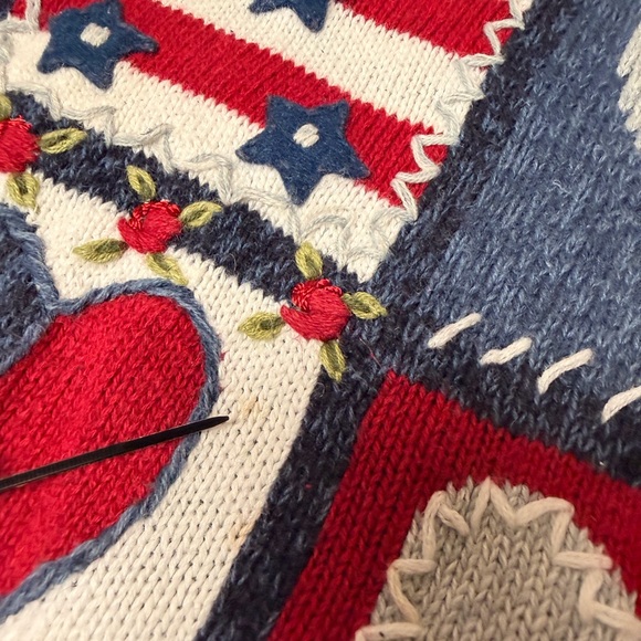 Vintage Heirloom Collectibles CottageCore Beaded Knit Sweater Cardigan Womans XL - Picture 5 of 5